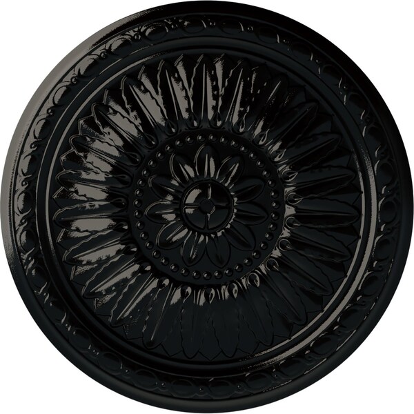 Ekena Millwork Temple Ceiling Medallion (Fits Canopies up to 9 1/4"), Hand-Painted Black Pearl, 24"OD x 1 5/8"P CM24TEBPS - main